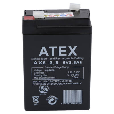 Atex AX6-2.8 6V 2.8Ah Akü - 1