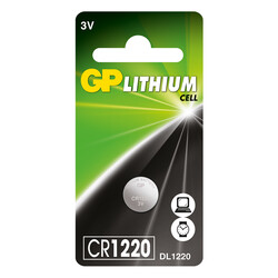 GP Batteries Cr1220 1220 Boy Lityum Düğme Pil, 3 Volt, Tekli Kart - Thumbnail