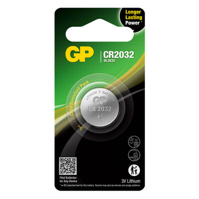 GP Batteries Cr2032 2032 Boy Lityum Düğme Pil, 3 Volt, Tekli Kart - 1