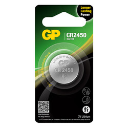 GP Batteries Cr2450 2450 Boy Lityum Düğme Pil, 3 Volt, Tekli Kart - Thumbnail