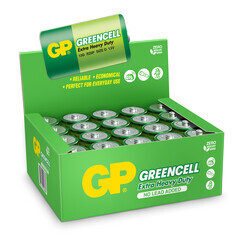 GP Batteries GP13G Greencell R20P/1250/D Boy Kalın Pil, 1.5 Volt, 20'li Kutu - Thumbnail