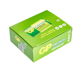 GP Batteries GP13G Greencell R20P/1250/D Boy Kalın Pil, 1.5 Volt, 20'li Kutu - Thumbnail