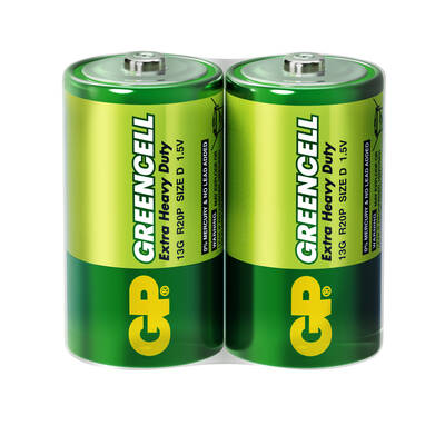 GP Batteries GP13G Greencell R20P/1250/D Boy Kalın Pil, 1.5 Volt, 20'li Kutu - 3