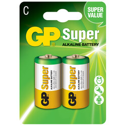 GP Batteries GP14A Süper Alkalin LR14/E93/C Orta Pil, 1.5 Volt, 2'li Kart - Thumbnail