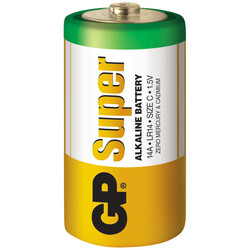 GP Batteries GP14A Süper Alkalin LR14/E93/C Orta Pil, 1.5 Volt, 2'li Kart - Thumbnail