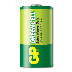 GP Batteries GP14G Greencell R14P/1235/C Boy Orta Pil, 1.5 Volt, 24'lü Kutu - Thumbnail