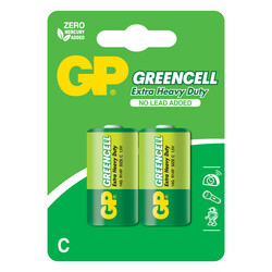 GP Batteries GP14G Greencell R14P/1235/C Boy Orta Pil, 1.5 Volt, 2'li Kart - Thumbnail
