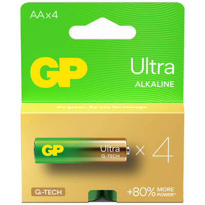G-TECH Ultra Alkalin Kalem LR6 - AA Boy 1.5V Pil 4'lü Kart - 1
