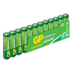 GP Batteries GP15G Greencell R6P/1215/AA Kalem Pil, 1.5 Volt, 12'li Paket - 3