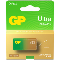 G-TECH Ultra Alkalin 9V - 6LR61 Boy 9V Pil Tekli Kart - Thumbnail
