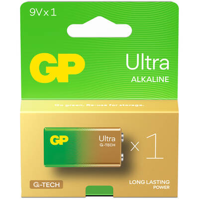 G-TECH Ultra Alkalin 9V - 6LR61 Boy 9V Pil Tekli Kart - 1