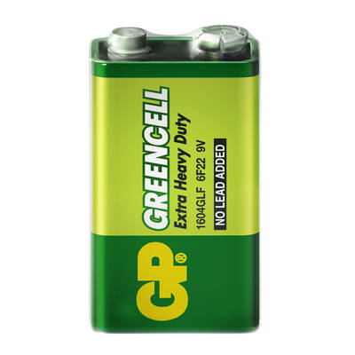 GP Batteries GP1604G Greencell 6F22/1222/9V Pil, 9 Volt, 10'lu Kutu - 2
