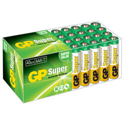 GP Batteries GP24A Süper Alkalin LR03/E92/AAA İnce Pil, 1.5 Volt, 40'lı Paket - Thumbnail