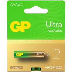 G-TECH Ultra Alkalin İnce LR03 - AAA Boy 1.5V Pil 2'li Kart - Thumbnail