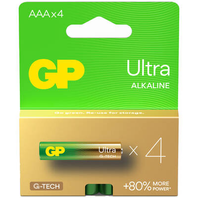 G-TECH Ultra Alkalin İnce LR03 - AAA Boy 1.5V Pil 4'lü Kart - 1