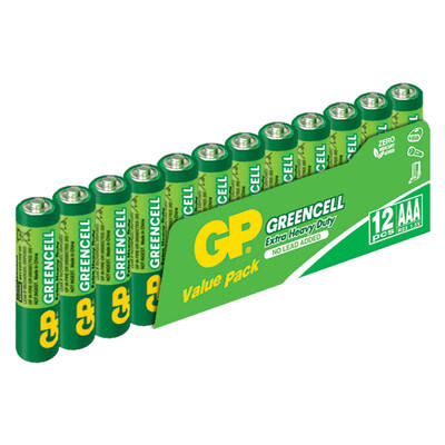 GP Batteries GP24G Greencell R03/1212/AAA İnce Kalem Pil, 1.5 Volt, 12'li Paket - 1