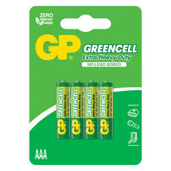 GP Batteries GP24G Greencell R03/1212/AAA İnce Kalem Pil, 1.5 Volt, 4'lü Kart - 3