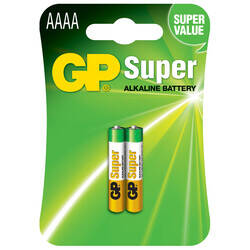 GP Batteries GP25A Süper Alkalin LR8D425/E96/AAAA Boy İncenin İncesi Pil, 1.5 Volt, 2'li Kart - 3