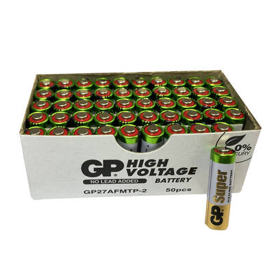 GP Batteries GP27A Süper Alkalin 27A/Mn27 Boy Pil, 12 Volt, 50 Adet Açık Ambalaj - 1