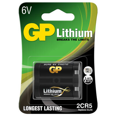 GP Batteries GP2Cr5 2Cr5/Dl245 Boy Lityum Pil, 6 Volt, Tekli Kart - 1