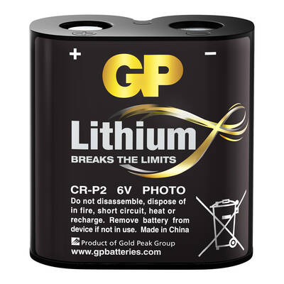 GP Batteries GPCr-P2 Cr-P2/Dl223A Boy Lityum Pil, 6 Volt, Tekli Kart - 2