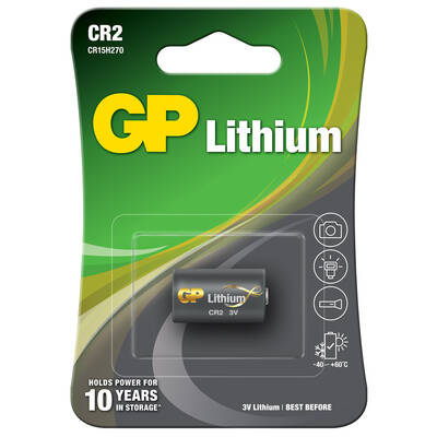 GP Batteries GPCr2 DlCr2/Cr2, Boy Lityum Pil, 3 Volt, Tekli Kart - 1
