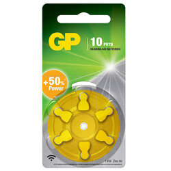 GP Batteries GPZA10 Da230/Ac10/Za10 Boy İşitme Cihazı Kulaklık Pili, 1.45 Volt, 6'lı Kart - Thumbnail