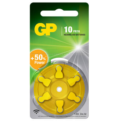 GP Batteries GPZA10 Da230/Ac10/Za10 Boy İşitme Cihazı Kulaklık Pili, 1.45 Volt, 6'lı Kart - 1