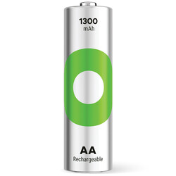 GP Batteries ReCyko 1300 AA Kalem Ni-MH Şarjlı Pil, 1.2 Volt, 2'li Kart - Thumbnail