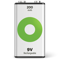 GP Batteries ReCyko 200 9V Boy Ni-Mh Şarjlı Pil, 8.4 Volt, Tekli Kart - Thumbnail