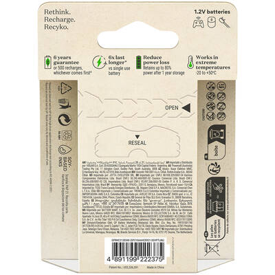 GP Batteries ReCyko 2100mAh AA Kalem Ni-MH Şarjlı Pil, 1.2 Volt, 6'lı Kart - 2