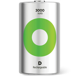 GP Batteries ReCyko 3000mAh D Boy Ni-Mh Şarjlı Pil, 1.2 Volt, 2'li Kart - Thumbnail