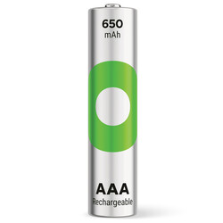 GP Batteries ReCyko 650 AAA İnce Kalem Ni-Mh Şarjlı Pil, 1.2 Volt, 2'li Kart - Thumbnail