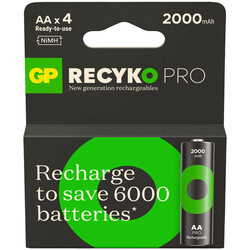 GP Batteries ReCyko Pro AA Kalem Ni-Mh Şarjlı Pil, 1.2 Volt, 4'lü Kart - Thumbnail