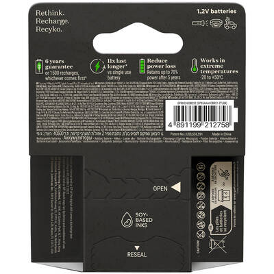 GP Batteries ReCyko Pro 800mAh AAA İnce Ni-Mh Şarjlı Pil, 1.2 Volt, 4'lü Kart - 2