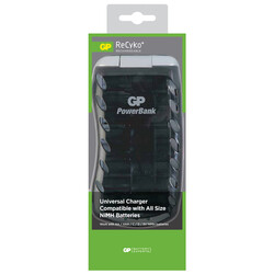 GP PB19 Universal Şarj Cihazı AA, AAA, C, D, 9V Ni-MH Piller için - Thumbnail