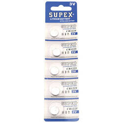Supex Cr1225 Lityum Düğme Pil, 3 Volt, 5'li Kart - 2