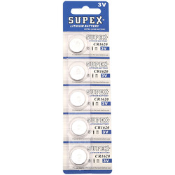 Supex Cr1620 Lityum Düğme Pil, 3 Volt, 5'li Kart - Thumbnail