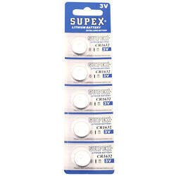 Supex Cr1632 Lityum Düğme Pil, 3 Volt, 5'li Kart - 2