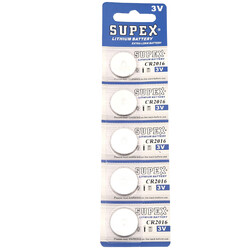 Supex Cr2016 Lityum Düğme Pil, 3 Volt, 5'li Kart - Thumbnail