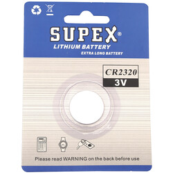 Supex Cr2320 Lityum Düğme Pil, 3 Volt, Tekli Kart - Thumbnail