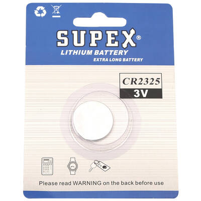 Supex Cr2325 Lityum Düğme Pil, 3 Volt, Tekli Kart - 1