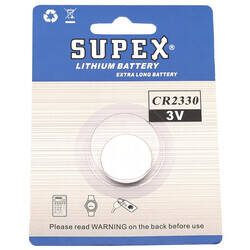 Supex Cr2330 Lityum Düğme Pil, 3 Volt, Tekli Kart - 2