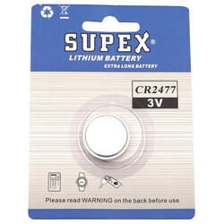 Supex Cr2477 Lityum Düğme Pil, 3 Volt, Tekli Kart - Thumbnail