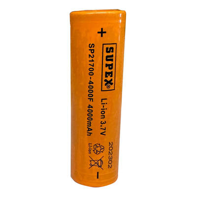 Supex ICR21700-4000F Lityum Ion 3.7V 4000mAh Düz Kafa Pil - 1