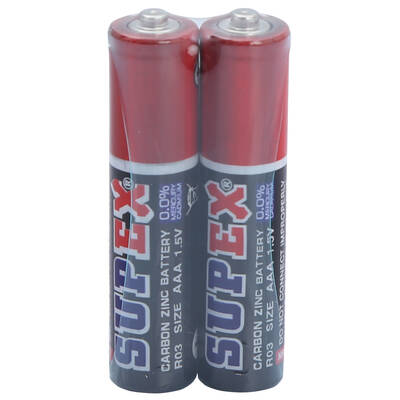 Supex R03/AAA Çinko Karbon İnce Kalem Pil, 1.5V, 60'lı Kutu - 2
