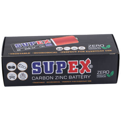 Supex R06/AA Çinko Karbon Kalem Pil, 1.5V, 60'lı Kutu - 1
