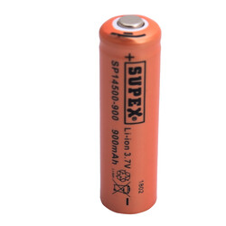 Supex SP14500-900 900mAh 3.7V 14500 Model Li-Ion Uçlu Kafa Pil - Thumbnail