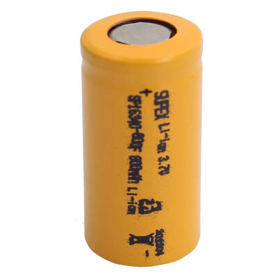 Supex SP16340-800F 3.7V 16340 Model 800mAh Li-İon Düz Kafa Pil - 1