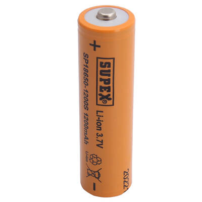 Supex SP18650-1200S 3.7V 18650 Model 1200mAh Li-İon Uçlu Pil - 1